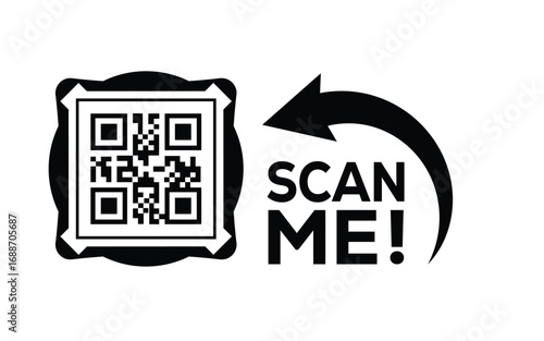 QR code scan icon set. Scan me frame. QR code scan for smartphone. QR code for mobile app, payment and identification. Vector illustration.