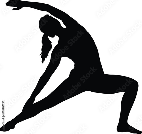 Elegant silhouette of woman in dress posing confidently with hand on hip