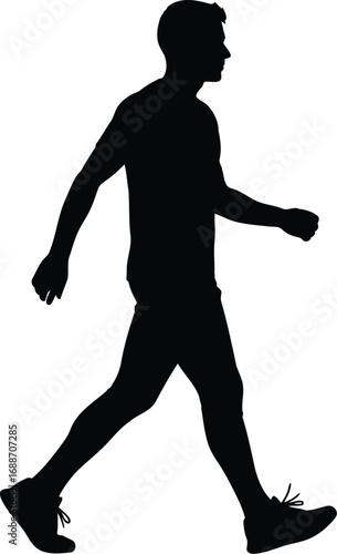 Dynamic man leaping with arms raised in pure joy and freedom