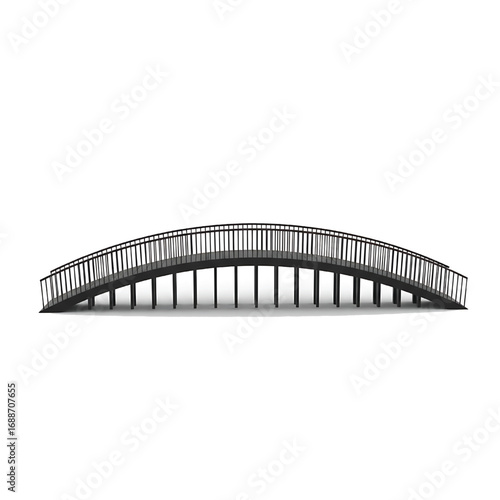 3D rendering of a bridge isolated on white background.