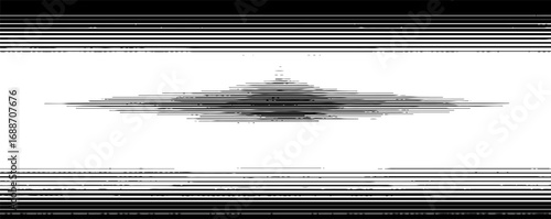 Optical illusion in black and white line art creating visually striking abstract pattern