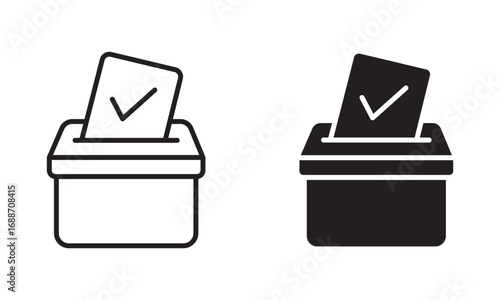 ballot box vote icon  set . 