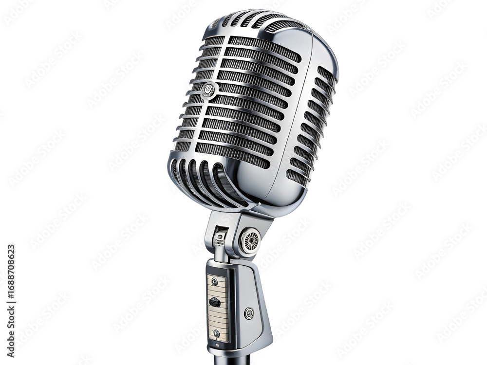Fototapeta premium Classic retro microphone on a black background