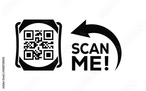 QR code scan icon set. Scan me frame. QR code scan for smartphone. QR code for mobile app, payment and identification. Vector illustration.	