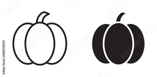 Pumpkin icon set,  squash for Halloween or Thanksgiving flat icon