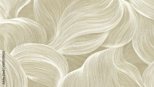 Abstract background of flowing, creamy beige lines