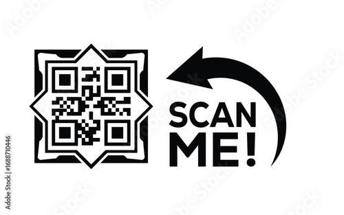 QR code scan icon set. Scan me frame. QR code scan for smartphone. QR code for mobile app, payment and identification. Vector illustration.