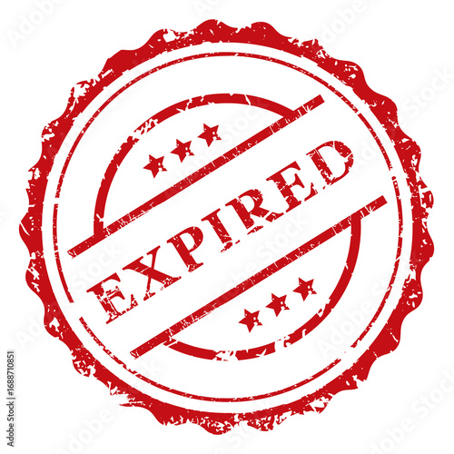 Fotografie Red expired stamp isolated on transparent background