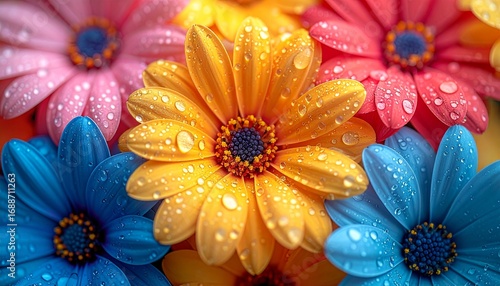 Gerbera daisy merah dan merah muda, bunga musim semi