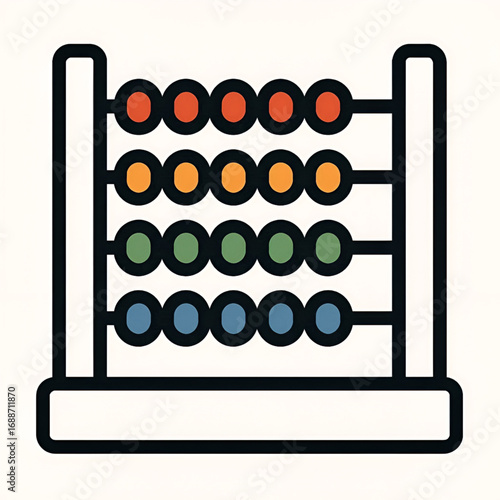 Colorful Abacus Illustration – Educational Counting Tool Vector