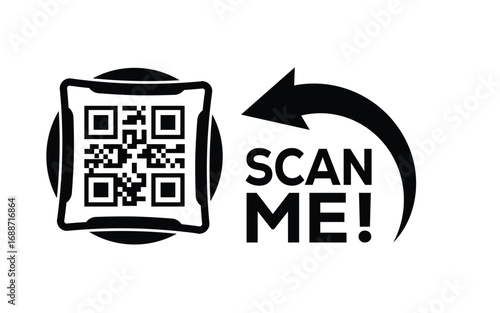 QR code scan icon set. Scan me frame. QR code scan for smartphone. QR code for mobile app, payment and identification. Vector illustration.