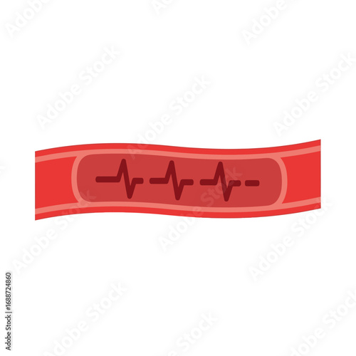 Health Warning Sign for Hypertension, Vector Illustration, Isolated on White Background, Flat Color, Scalable Design