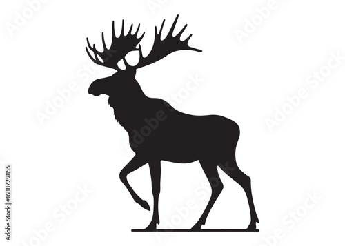 elk moose logo silhouette vector, elk deer moose  vector silhouette illustration, wild animal vector of a elk moose silhouette, bull elk moose logo silhouette vector on white background. 