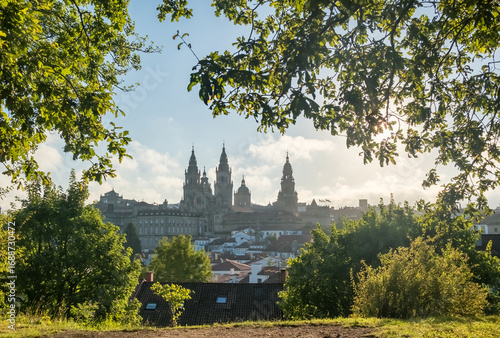 HIstoric building of the Cathedral of Santiago de Compostela in Spain