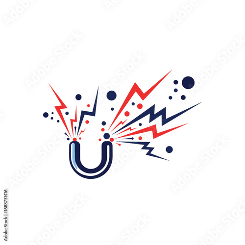 Capturing attention with dynamic energy and powerful attraction concepts visualized through abstract graphic elements