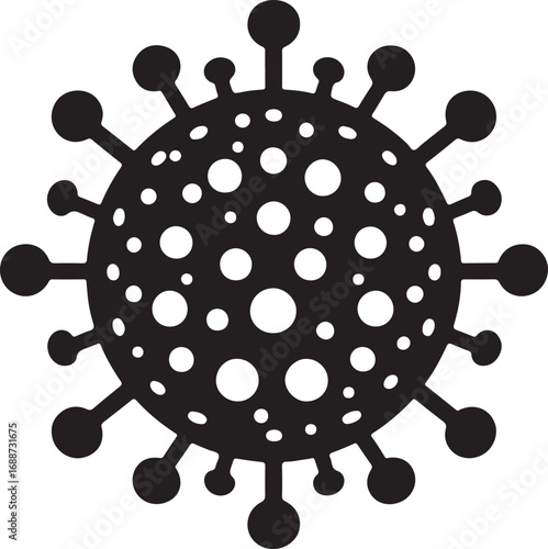 Minimalist Coronavirus Cell Vector silhouette