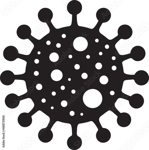 Minimalist Coronavirus Cell Vector silhouette