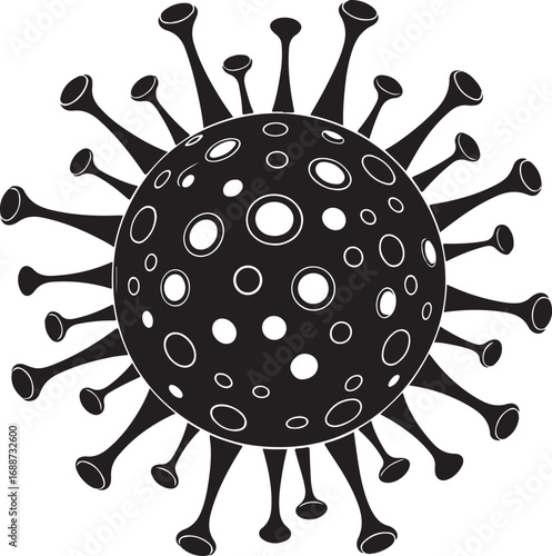 Minimalist Coronavirus Cell Vector silhouette