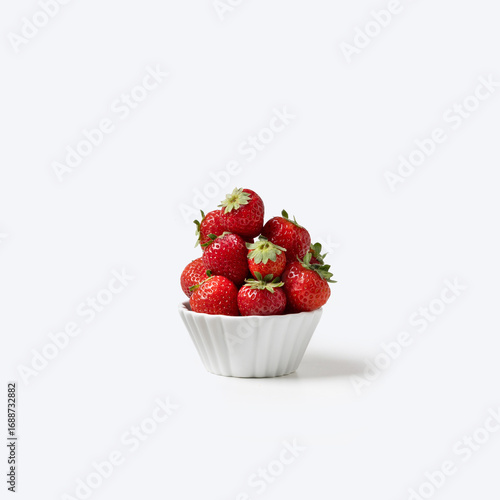 Wallpaper Mural Basket of strawberries on a white background Torontodigital.ca