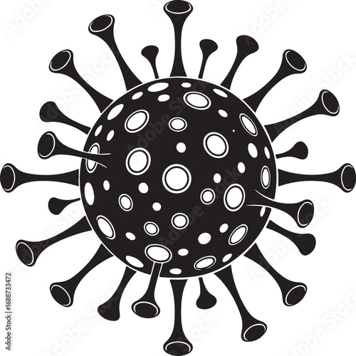 Minimalist Coronavirus Cell Vector silhouette