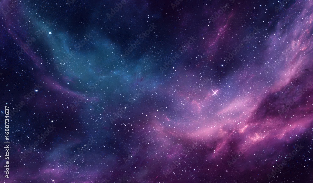 Naklejka premium Deep space nebula swirls in vibrant hues