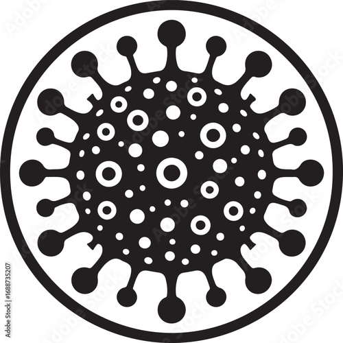 Minimalist Coronavirus Cell Vector silhouette