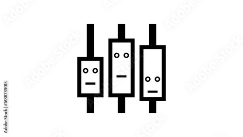 algorithmic trading symbol, black isolated silhouette