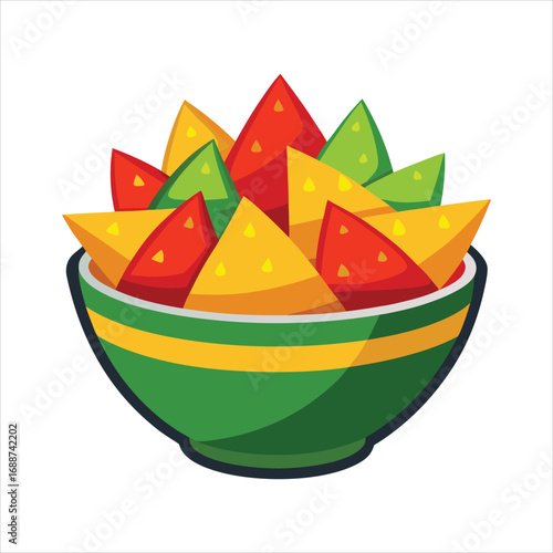 Watermelon Salad in a Green Bowl
