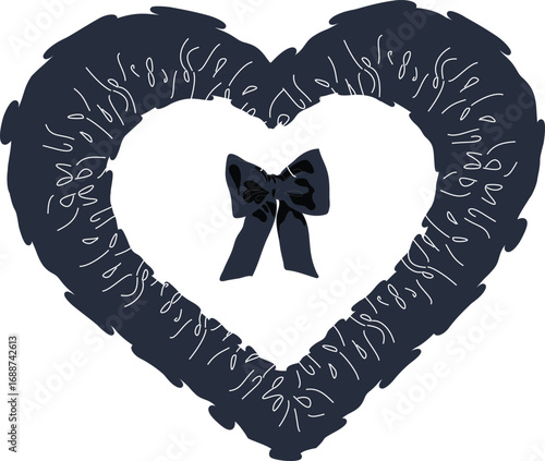 A stylized, thorned heart in a dark, natural green, symbolizing love that is both wild and protected.