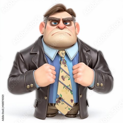 Nervous boss preparing for an important meeting. Looped video.