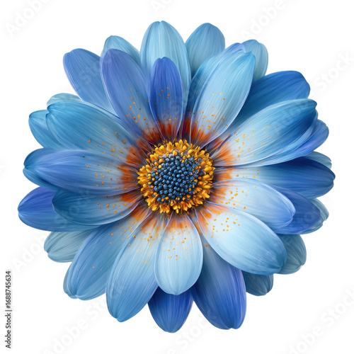 blue daisy isolated on white