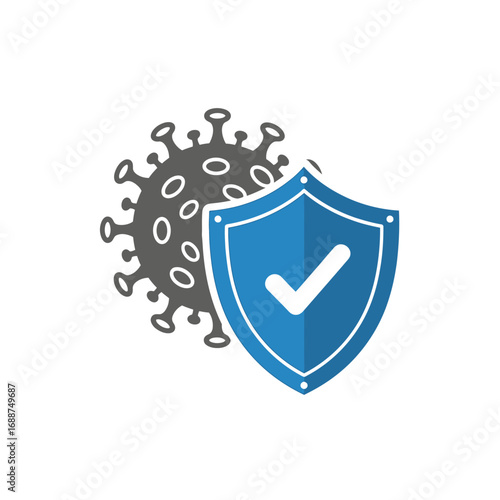 Virus protection shield, safety concept, immune system, health security.