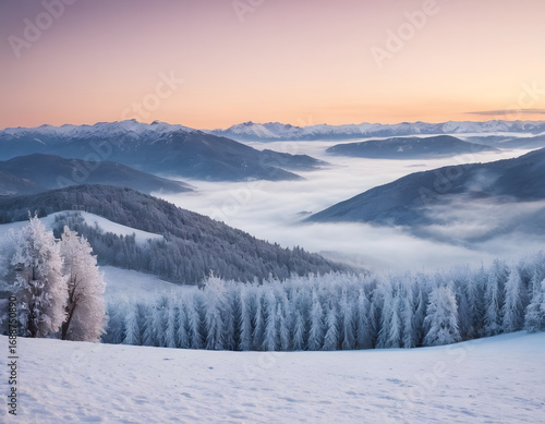 Wallpaper Mural A sunrise in the white mountains in the winter season. Torontodigital.ca