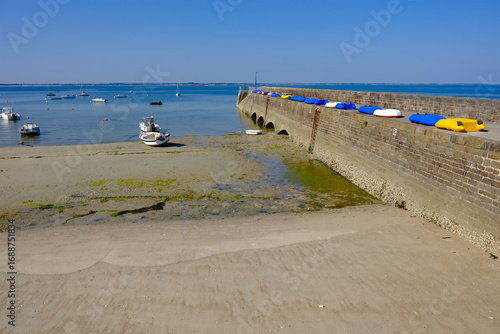 Port of Orange at Quiberon at low tide in the Morbihan department in Brittany region in north-western France