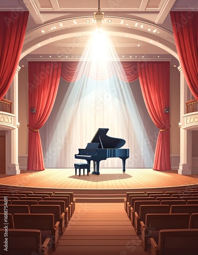 Grand Piano in Concert Hall