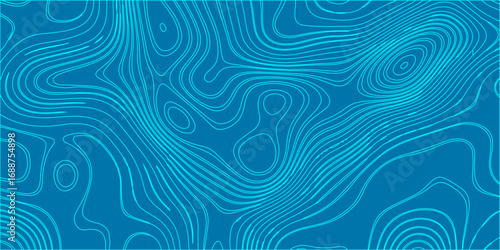 An abstract blue wavy pattern resembling seamless ocean currents is a vibrant and light decoration. Topographic map patterns, topography line map. topographic wavy pattern. Vintage outdoors style
