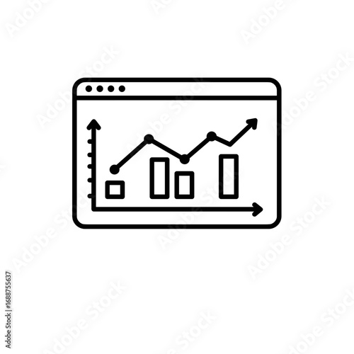 Analytics dashboard icon on transparent background