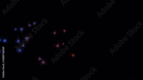 Star flow of particles in space. With alpha channel. 4K UHD.
