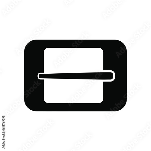 Black rectangular belt buckle with horizontal bar on white background fastener accessory