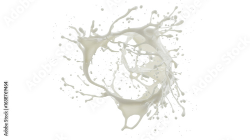milk splash isolated on white. 3d rendering.