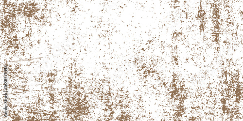 Rusty iron and old brown paper create a grunge pattern on a textured metal surface
