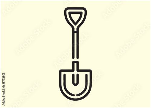 Garden shovel Line art Vector design