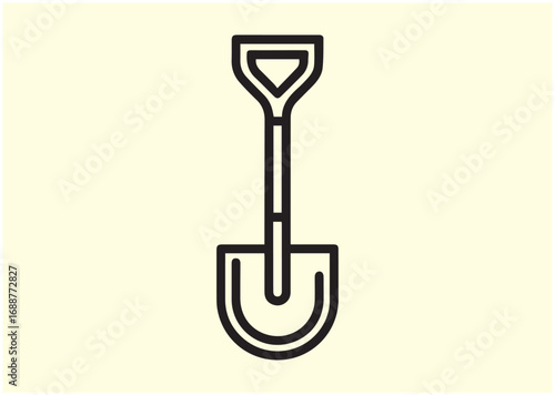 Garden shovel Line art Vector design