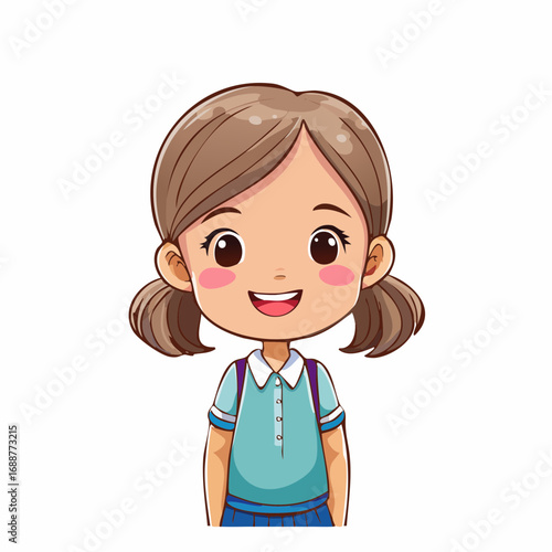 girl happy smile  cartoon