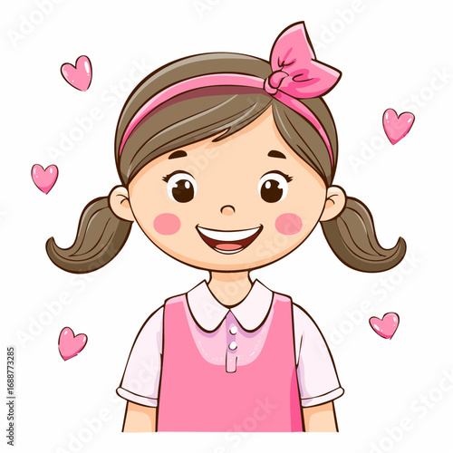 girl happy smile isolated pink