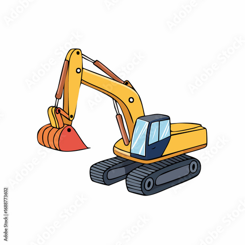 excavator on a white background