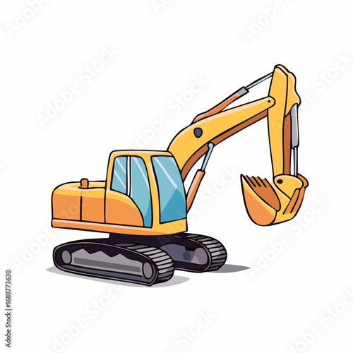 excavator on a white background