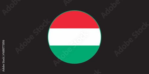 Patriotic concept art featuring the Hungarian national flag designed as a festive Easter egg isolated on a black background. 