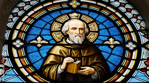 Saint Alphonsus Maria de Liguori (or simply Alphonsus Liguori). A stained-glass window in Church of St Alphonsus Liguori, Luxembourg City, Luxembourg. 2022/11/21.
