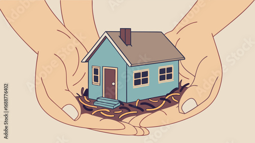 House in Hands Homeownership Real Estate Protection Care Safe Secure Family New Home Dream Home.
